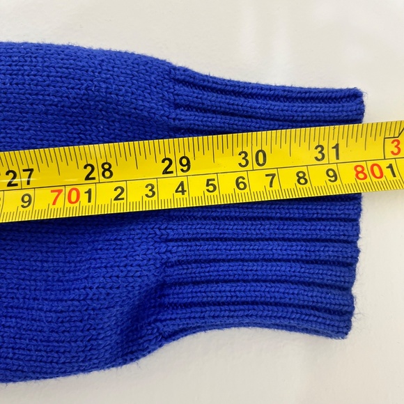 Polo Ralph Lauren Mens Small Pullover Sweater Blue Tight Knit 1/4 Zip Mock Neck - Picture 9 of 9